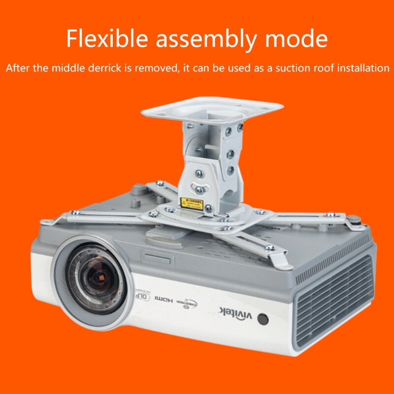 Universal Extending Ceiling Projector Mount Height Adjustable Projection White Mount Bracket Low Profile