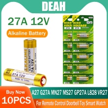 10Pcs Alkaline Batterij 12V A27 27A G27A MN27 MS27 GP27A L828 V27GA ALK27A A27BP K27A VR27 Voor Speelgoed alarm Afstandsbediening Droge Cellen