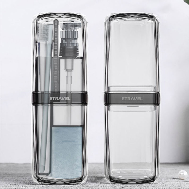 Zahnbürste Zahnpasta Waschen Tasse Kamm Abfüllung einstellen Schlecht transparent Pflege Reisen Tragbare Toilette Tasse