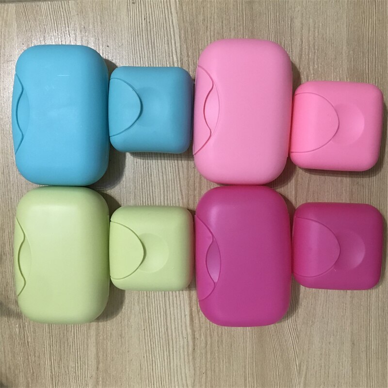 4 farver mini badeværelse fad tallerken kuffert hjemmebruser rejse vandreholder beholder sæbeboks 2 str