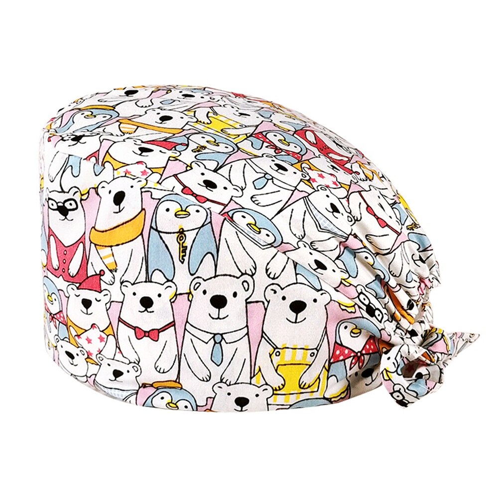 Hospital operating room scrub caps female nurse nursing work caps breathable printing beauty salon nursing hats custom: 12002