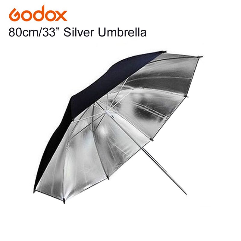 Godox 33 "tommer 80cm pro fotografering studio reflektor sort sølv blød diffusor paraply til fotostudio flash lampe belysning