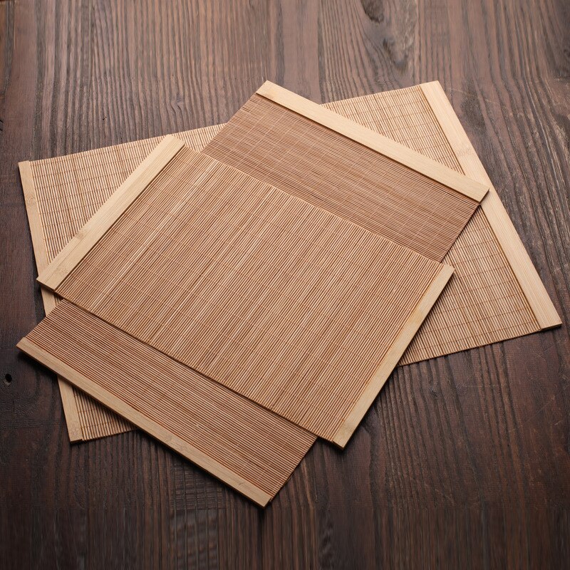 Naturlig bambus bordløber placemat te måtter bord placemat pad loft indretning hjem cafe restaurant dekoration  wj826