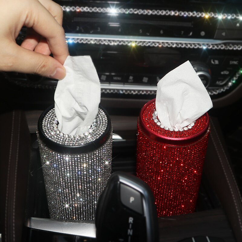 Car Crystal Diamond Tissue Box Diamante Block Type Home Office Hotel Car Luxury Rhinestone Tissue Paper Box Girls Women