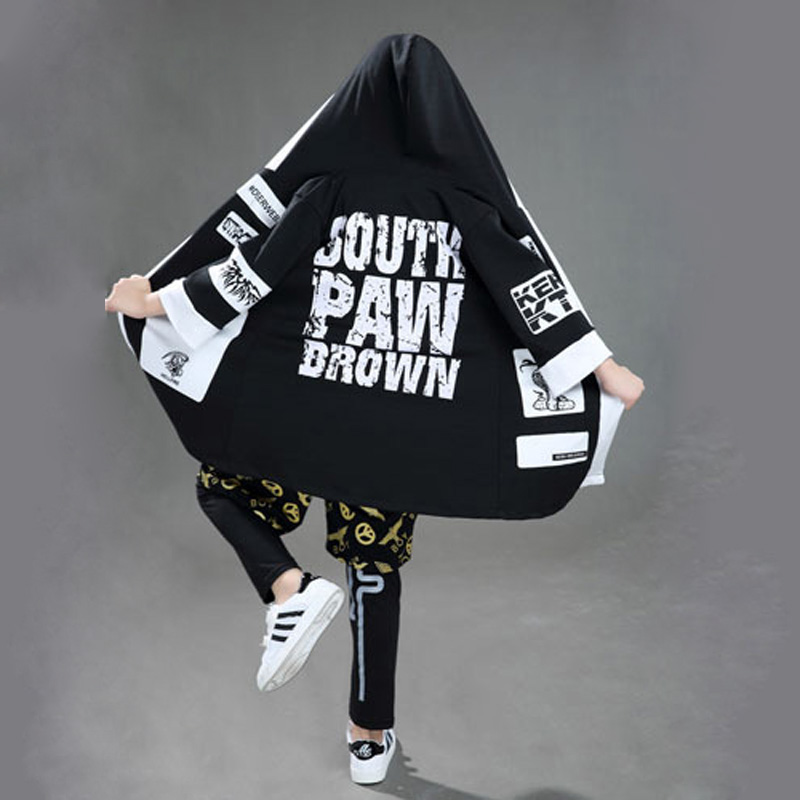 Children Boy Girl Sleeveless Black Gold Hip Hop Hiphop Ds Jazz Dance Costumes Ballroom Clothes Outfit