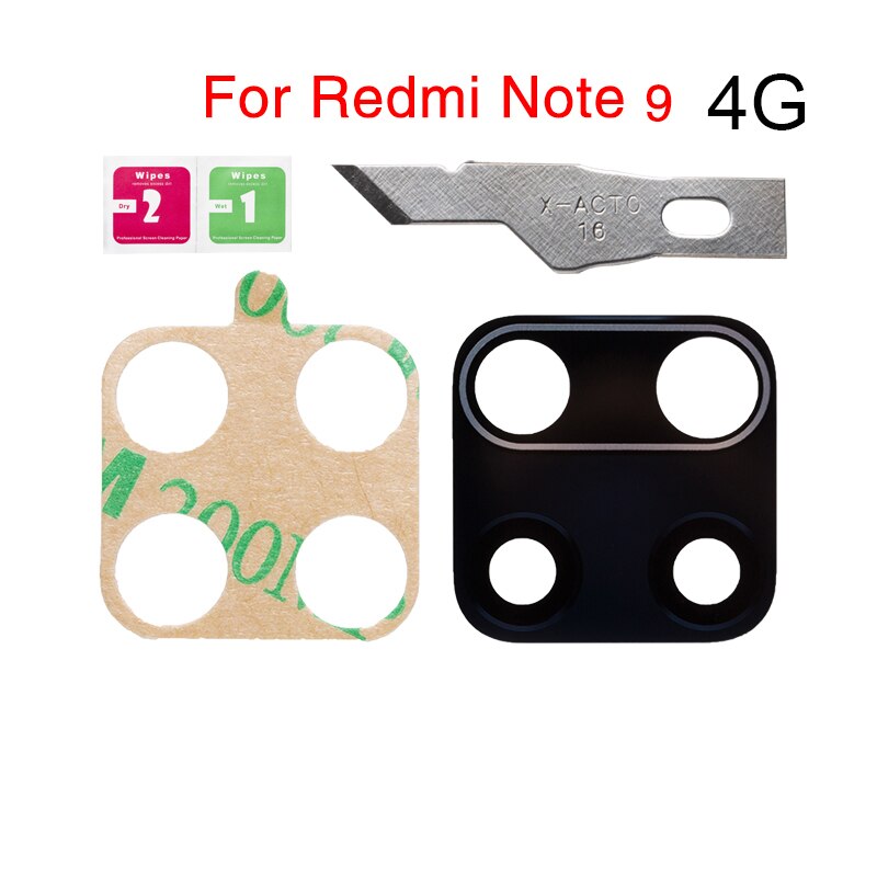 2set/lot Back Rear Camera Lens Glass Cover For Xiaomi Redmi 8A Note 8 9S Pro 8T With Adhesive Sticker: For Redmi Note 9 4g