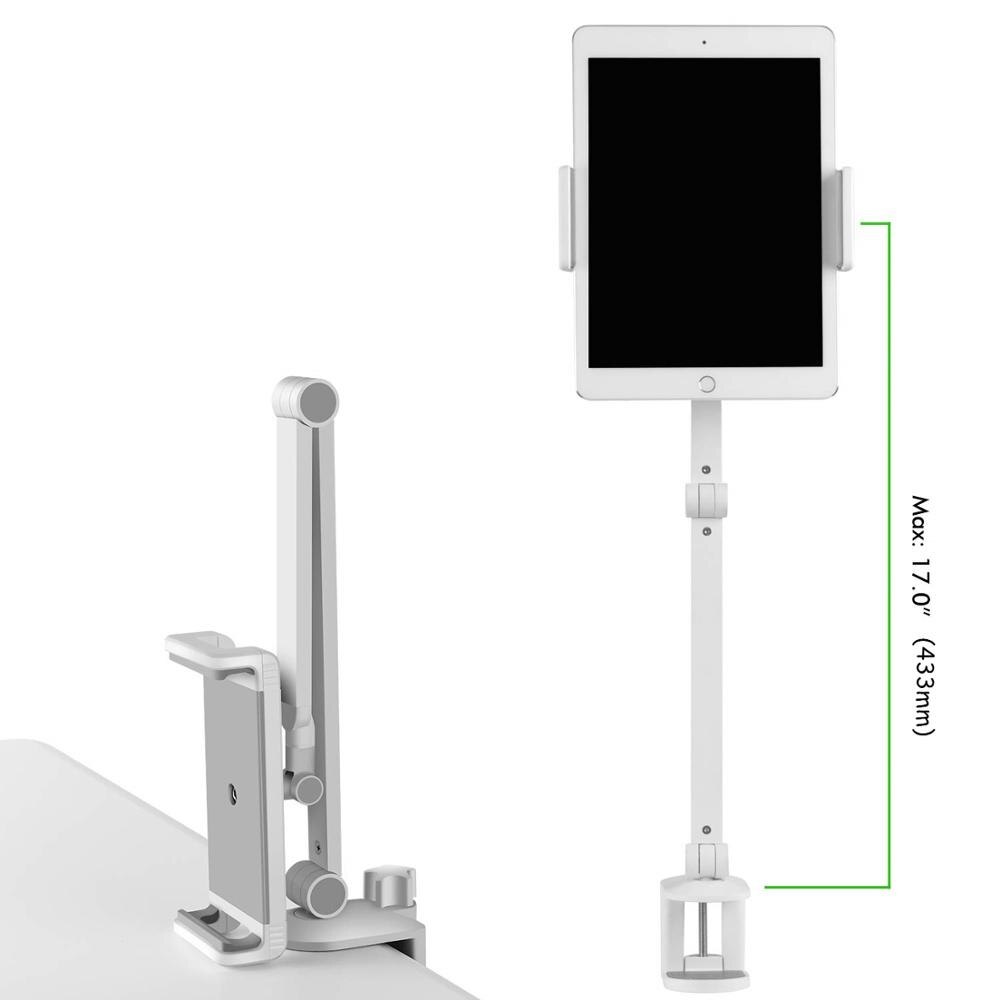 Desk Clamp Tablet Stand Aluminum Rotating Arm Adjustable Mobile Phone Holder Table Mount for 4 - 13 '' iPhone iPad