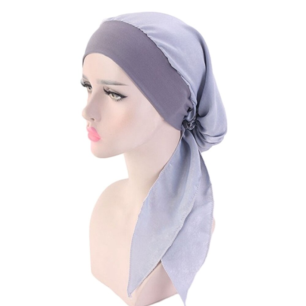 Elastische Verstelbare Hoofddoek Vrouwen Moslim Tulband Hijab Mode Print Pre-Gebonden Hoofddeksels Bandana: 3