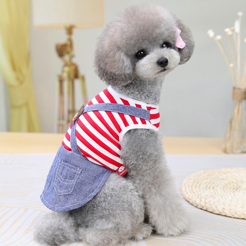 Stripe Akita Corgi Clothes For Dogs Summer XS XXXXL Large Big Puppy Medium Animal French Bulldog Terrier Pet Dresses Jacket Pugs: Pink / 5L