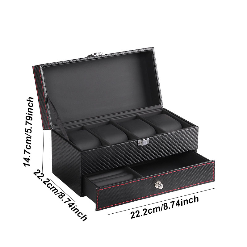 DELESYS Mehrzweck-Aufbewahrungsbox für Zuhause, Organizer für kleine Gegenstände, Aufbewahrungsbox für Uhren, Leder, Geschenkbox, Brillen-Aufbewahrungsbox: orange