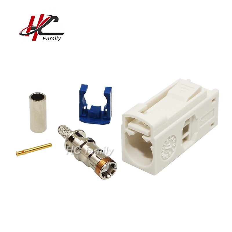 Fakra b hvid /9003 hun jack stik crimp til kabel  rg316 rg174