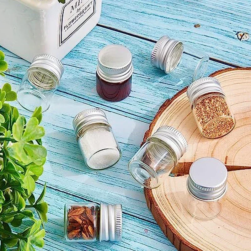 Mini botella de plástico de 5ml-250ML con tapas de rosca de aluminio, viales de muestra portátiles, envases cosméticos de viaje para cremas de loción, 10 Uds.