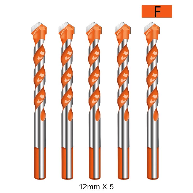 4/5/10 pièces ultime forets torsion tête de forage mur céramique verre trou de poinçonnage travail 3/4/5/6/8/10/12mm: F
