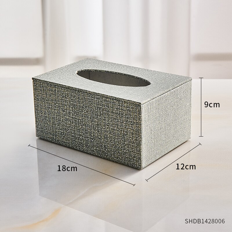 Scandinavische waterdichte tissueboxen kameraccessoires woonkamer salontafel servet papier leer textuur tissuebox: Grijs
