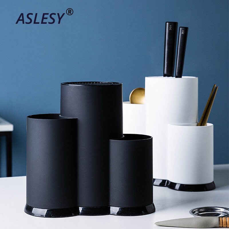 Multifunction Kitchen Utensil Holder Knife Block Silicone Cooking Tool Flatware Organizer Drainer Accessories Spoon Storage Rack