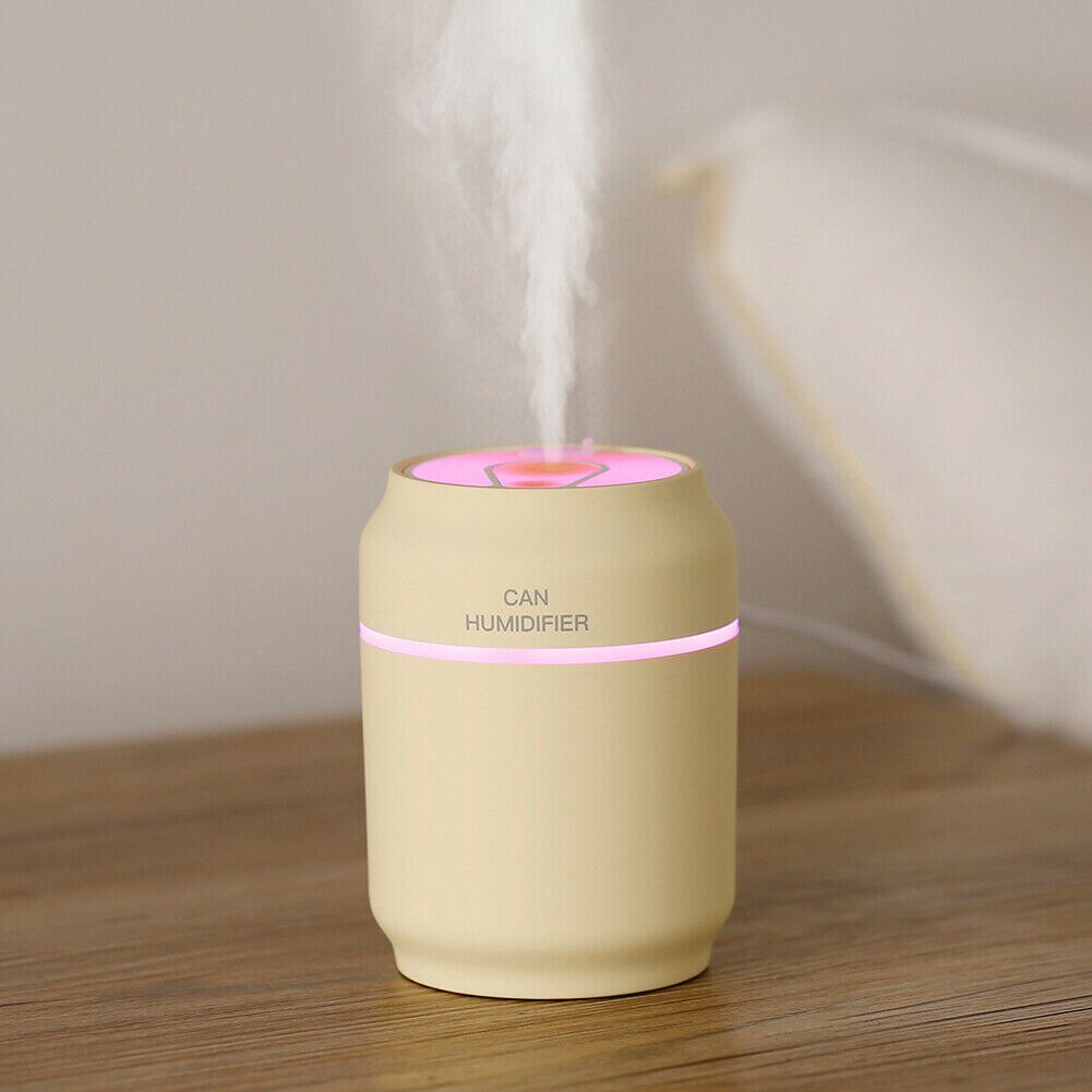 USB Electric Air Diffuser Aroma Cool Mist Oil Humidifier Night Light Up Relaxing Defuser Purifier LED Night light Office Home: Yellow
