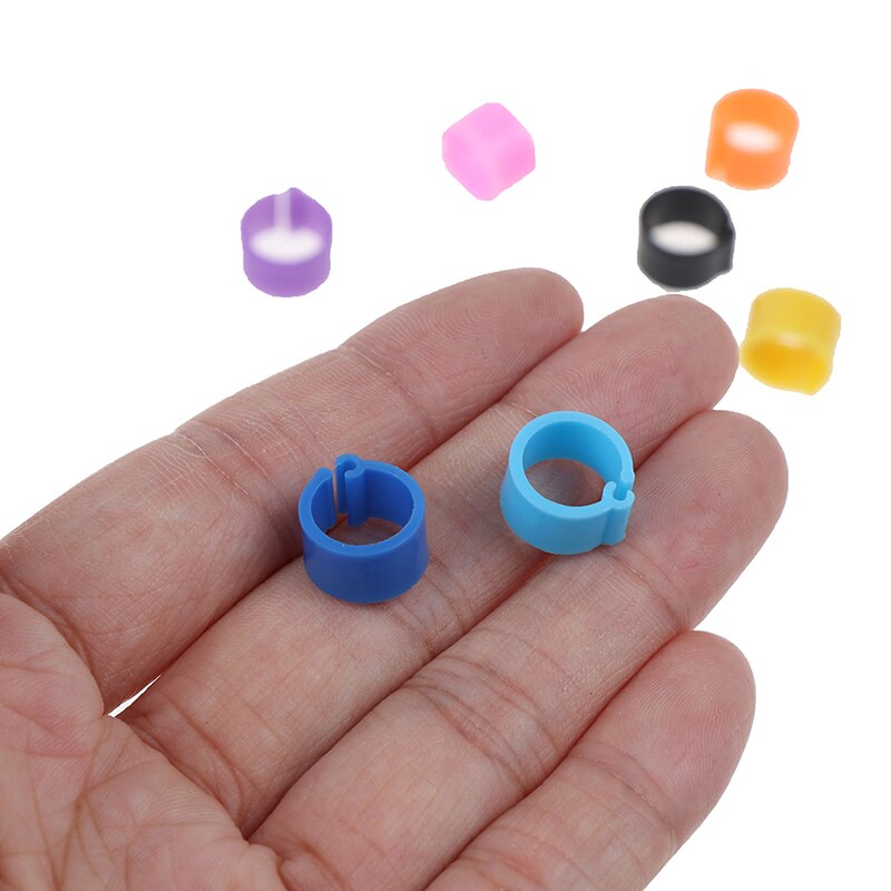 100Pcs Inner Diameter 8mm Pigeon Leg Poultry Dove Tiny Bird Parrot Clip Rings