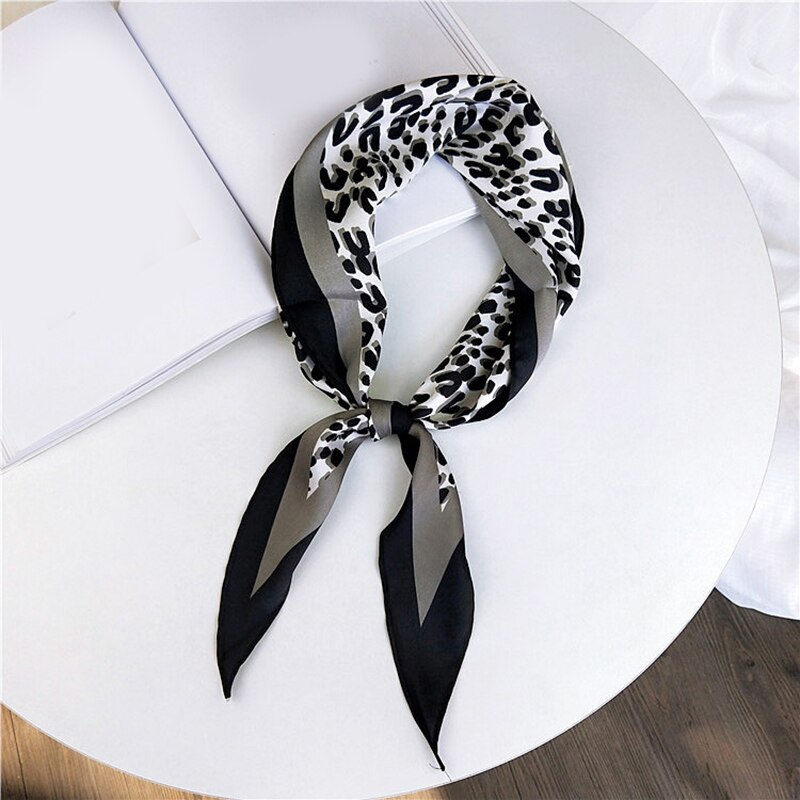Pañuelo pequeño largo de leopardo, banda para el pelo, pañuelo para la muñeca, cintas para la cabeza, bufandas, pañuelos, bolsos, bufandas, cinta para La muñeca estrecha, bufandas: grey