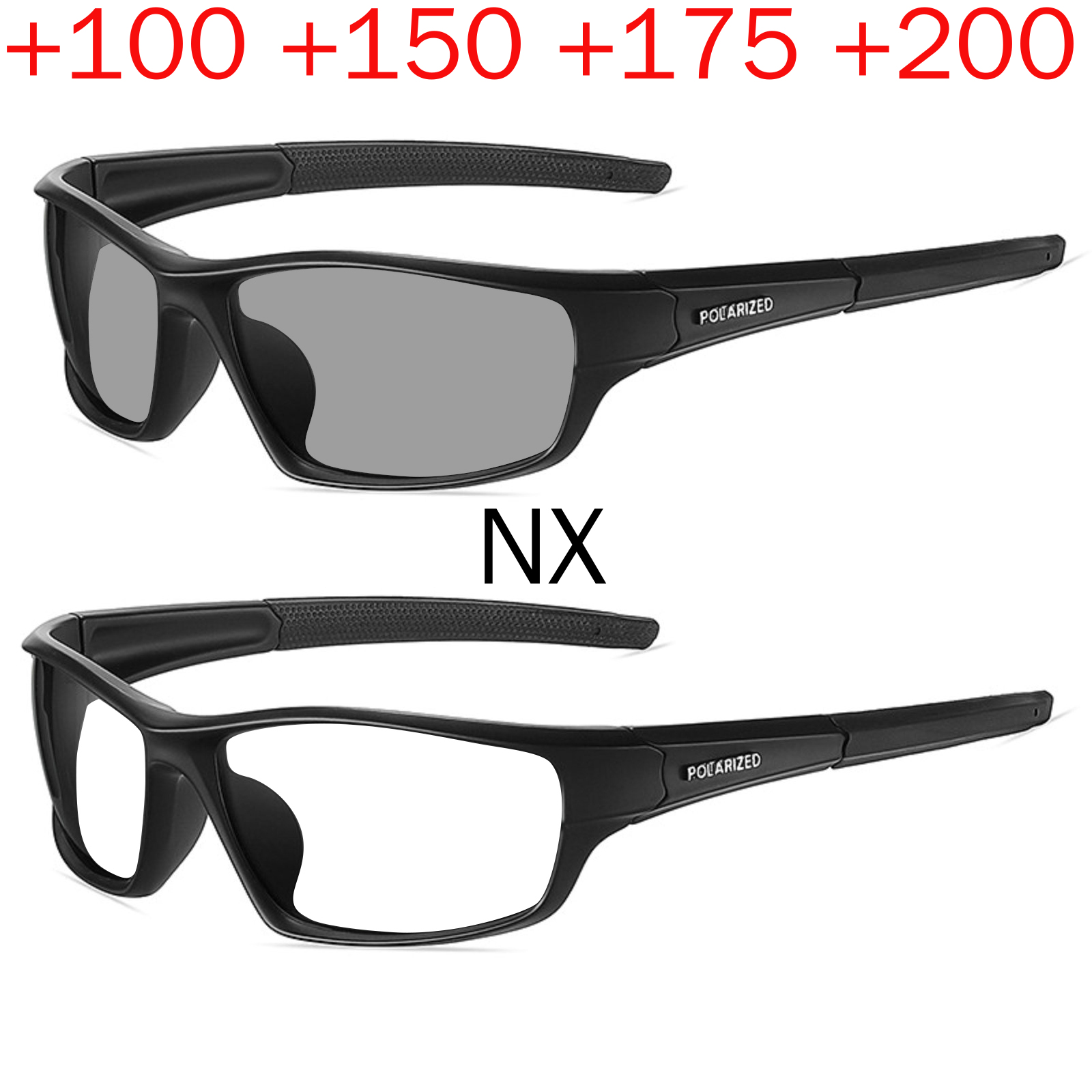 Omhullende Volledige Lens Veiligheidsbril Met Lezers Fotochrome Sport Vergrotende Leesbril Voor Mannen Vrouwen Nx: Lichtgrijs / +200