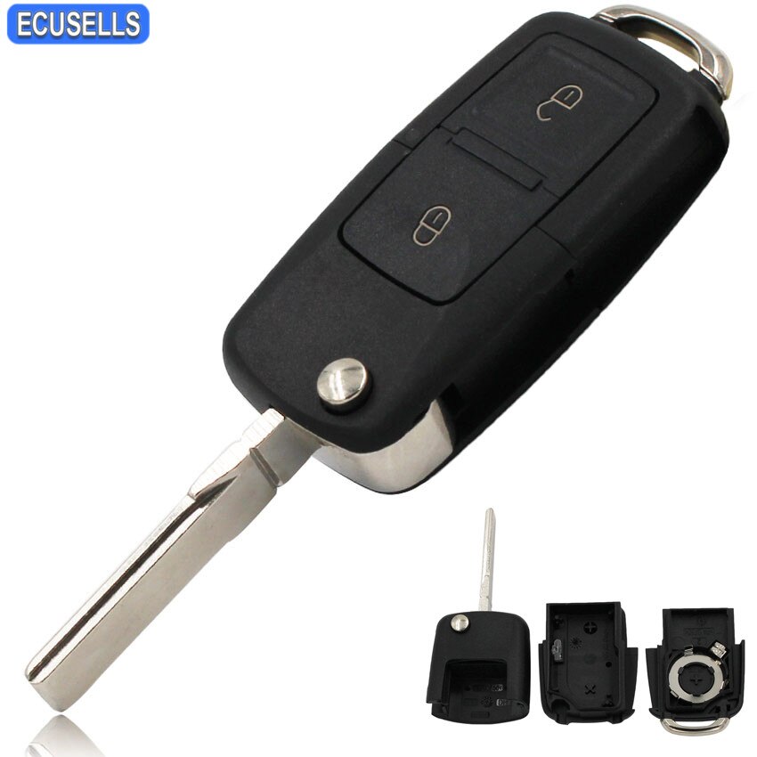 2 Button Flip Remote Key Case Shell Vouwen Autosleutel Behuizing Voor Vw Volkswagen Bora Voor Seat Passat Polo voor Skoda Octavia