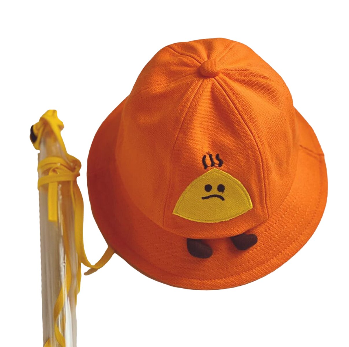 Niños niños Cute Cartoon seguridad sombreros protectores gorras con claro a prueba de Saliva a prueba de polvo visera protector para todo el rostro: Naranja