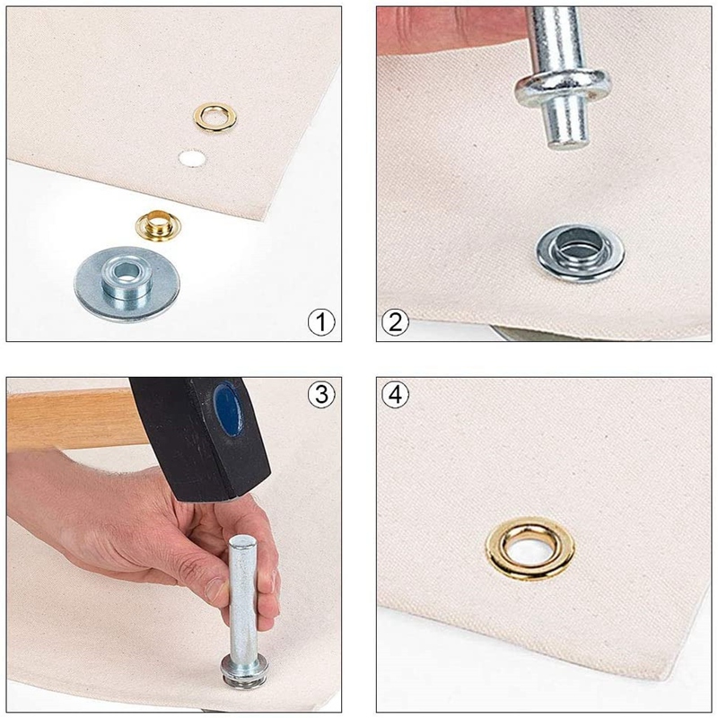 Grommet Tool Kit, Grommet Setting Tool 60 Sets Grommets Eyelets (1/2 Inch Diameter) For Leather Canvas Shower Curtains