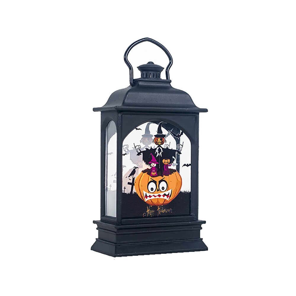 Halloween transparante stormlantaarn nachtdecoratie kaarslamp led bar sfeer decoratie accessoires: Chocolade