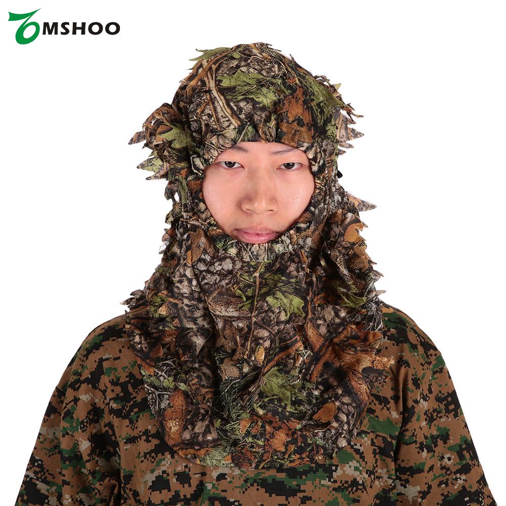 Jagd Ghillie Anzug 3D Camo Blatt Tarnung Dschungel Wald Vogelbeobachtung Poncho Manteau Jagd Kleidung Haube Jacke