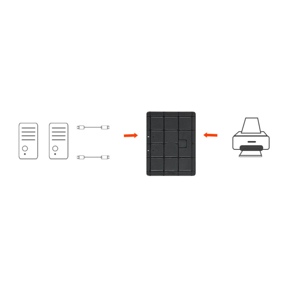 2 Port Switcher 2-in 1-out Converter USB Printer Computer Sharing Disk / Mouse Accessory for Windows 7