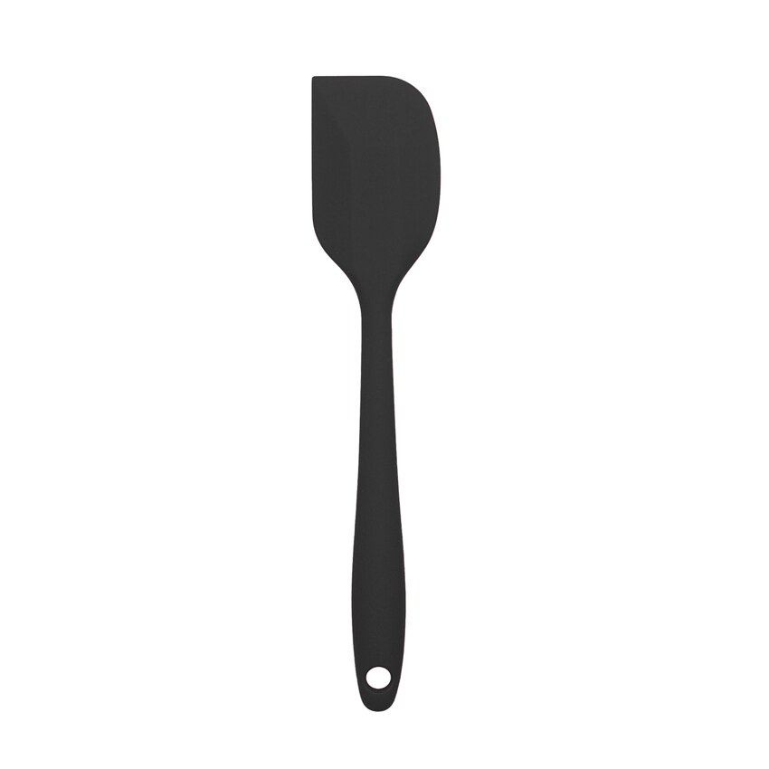 Svart matlagningsredskap set i silikon med non-stick bakredskap köksutrustning slitsad vändare spatel sked mattång kökssats: 1 st liten spatel