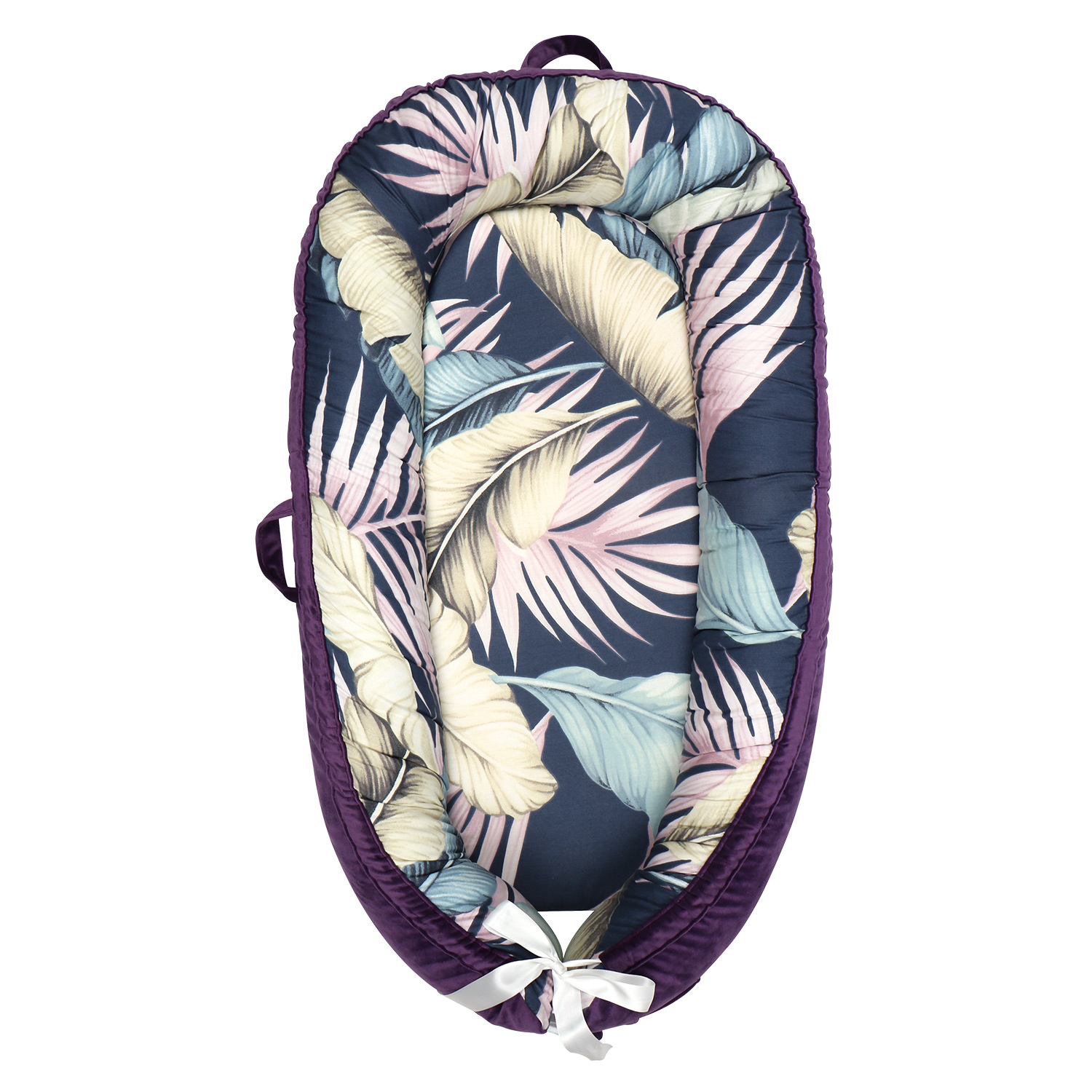 Baby Cradle Baby Bassinet Kids Bed Soft for Party: Purple Banana Leaves