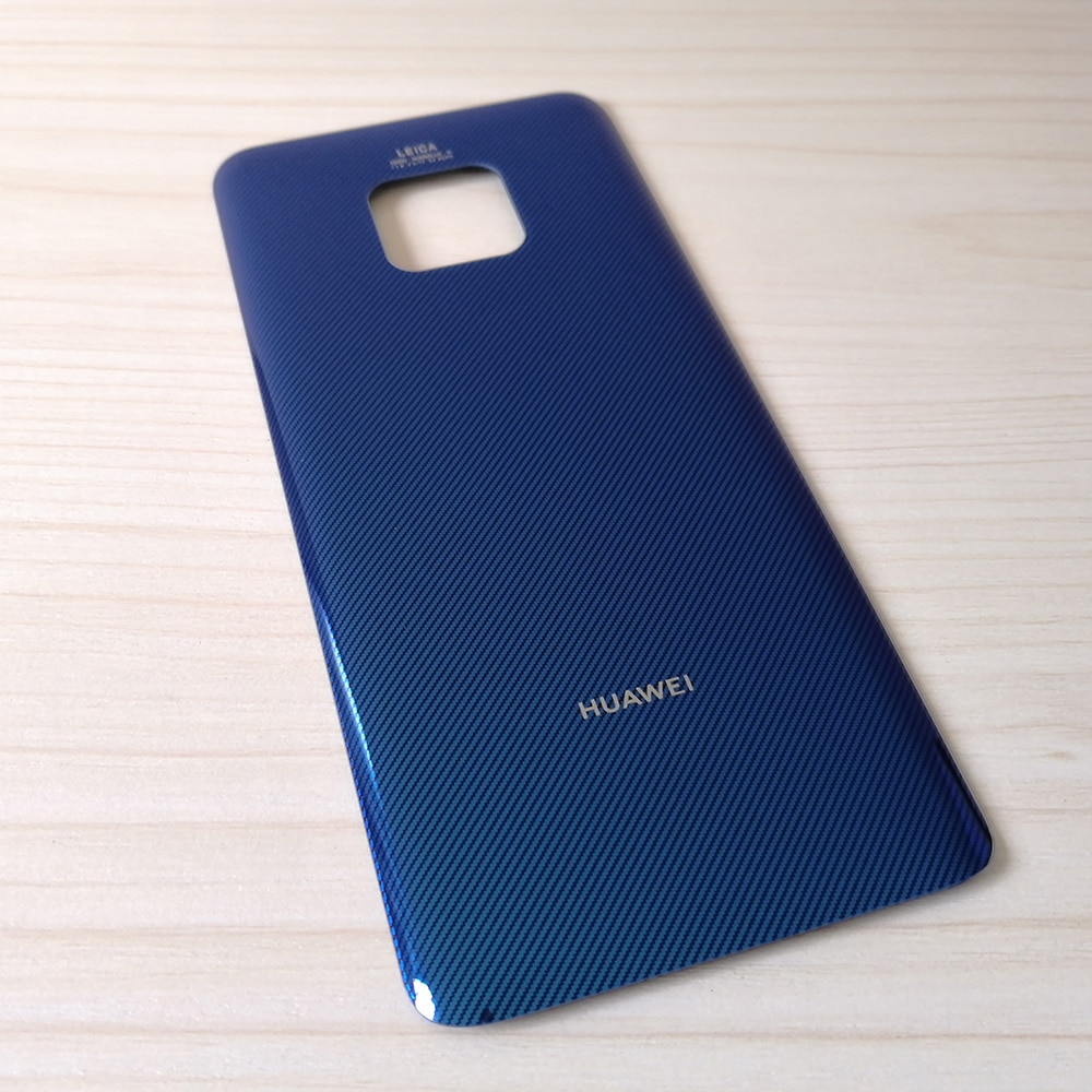 Original mate 20 pro skal till huawei mate 20 pro baksida glas reservdelar batteridörr riktigt med lim: Blue mate 20 pro