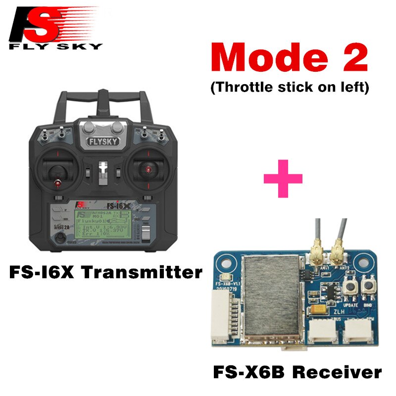 Original Flysky FS-i6X 10CH 2.4GHz AFHDS 2A RC Transmitter With FS-iA6B FS-iA10B FS-X6B FS-A8S Receiver For Rc Airplane Mode 2: FS-i6X with X6B L