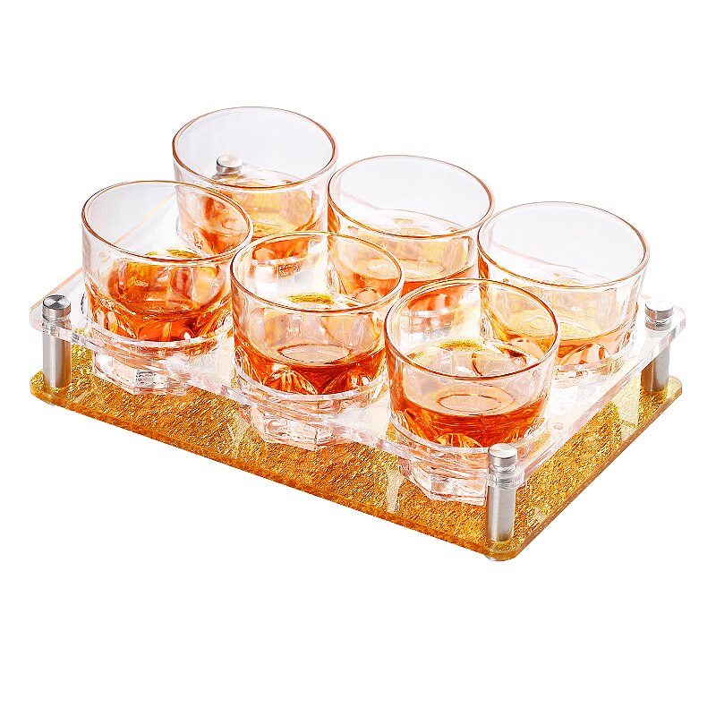 Acrylic beer cup holder bar KTV spirits octagonal cup frame round hole beer wine glass bracket customization