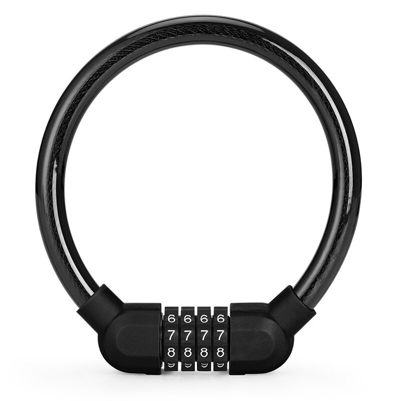 4 Colors Bike Lock 4 Digit Code Combination Bicycle Lock Bicycle Security Lock MTB Portable Anti-theft Lock: Black