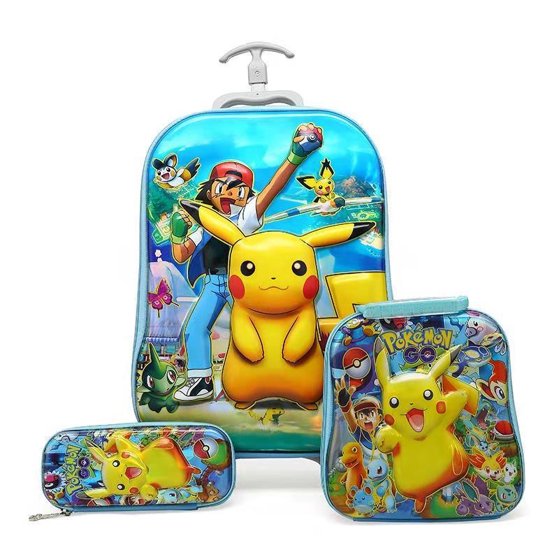 Neue Kinder Gepäck Rad Trolley Gepäck Jungen Mädchen Kinder Rucksack Schule Rucksack kinder Tasche Roll Beutel 3D Koffer