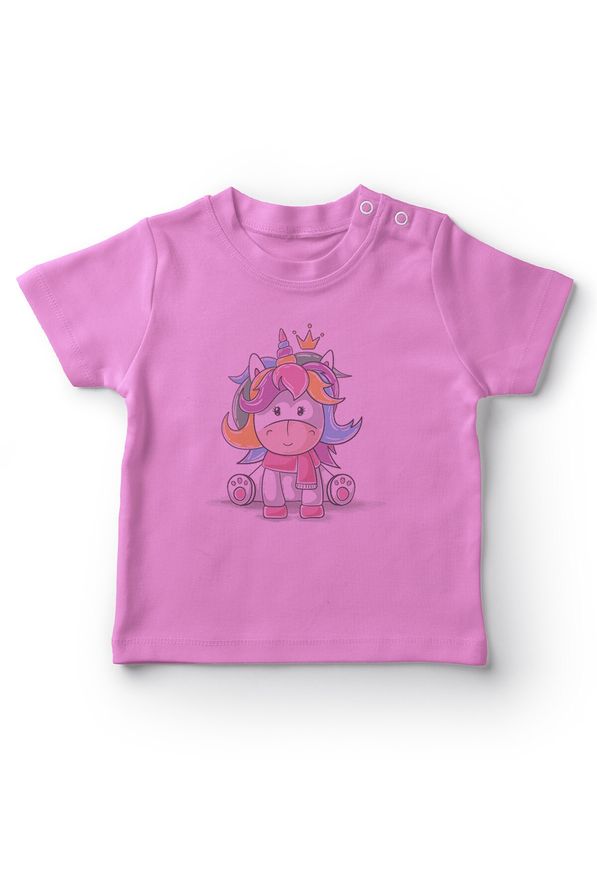 Angemiel Baby bunte-Maned Sitzen Einhorn Mädchen Baby T-Shirt Rosa