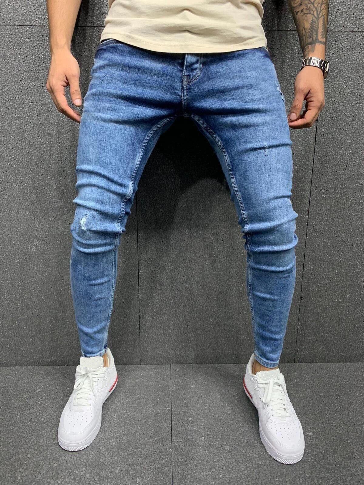 Jeans heren skinny stretch heren gekleurde jeans heren slim fit jeans homme casual broeken pantalon jeans heren denim blauw
