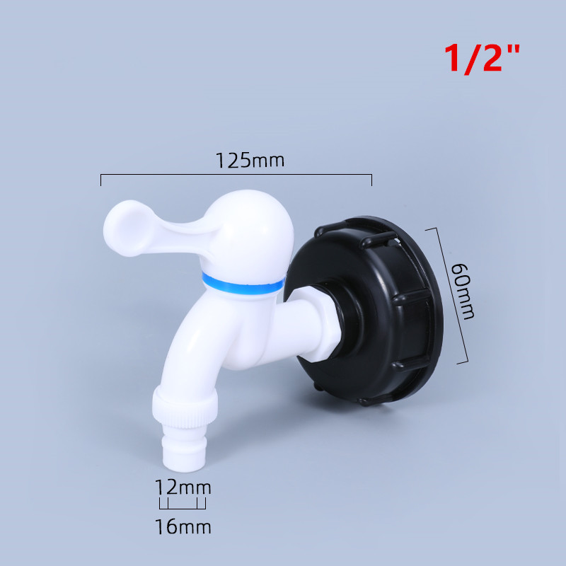 S60*6 to 1/2 &quot; 3/4 &quot; vattentank utlopp hink koppling förlängd trädgårdsslang koppling ibc vattentank adapter: 1