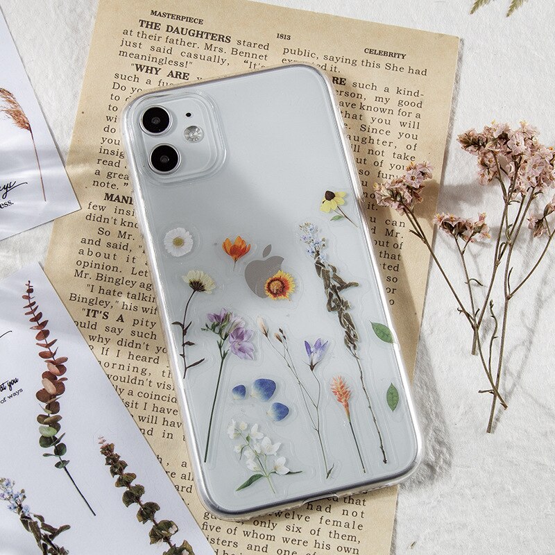 3 Sheets Floral Plants Adhesive Stationery Sticker Diy Album Scrapbooking Diary Planner Journal Sticker Decorative Label