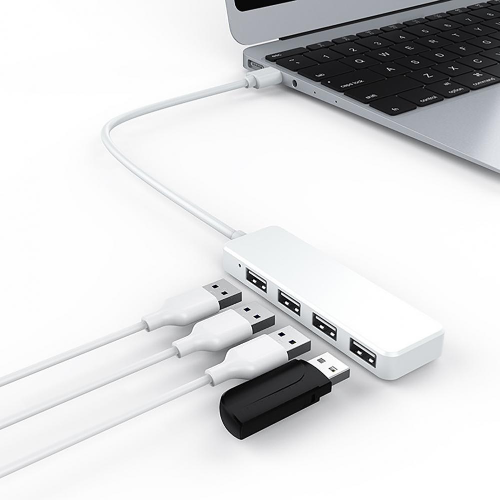 Kabel Hub Praktische 4 in 1 USB 2,0 Kabel Hub Edelstahl Stabile Ausgang Erweiterung Dock