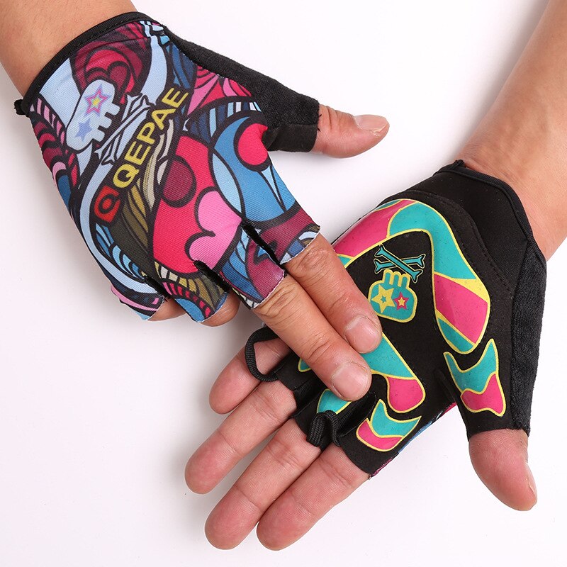 Qepae Cycling Gloves Full Finger MTB Bicycle Gloves Half Finger Anti-slip Shockproof Gel Breathable Lycra Padded Palm Gloves