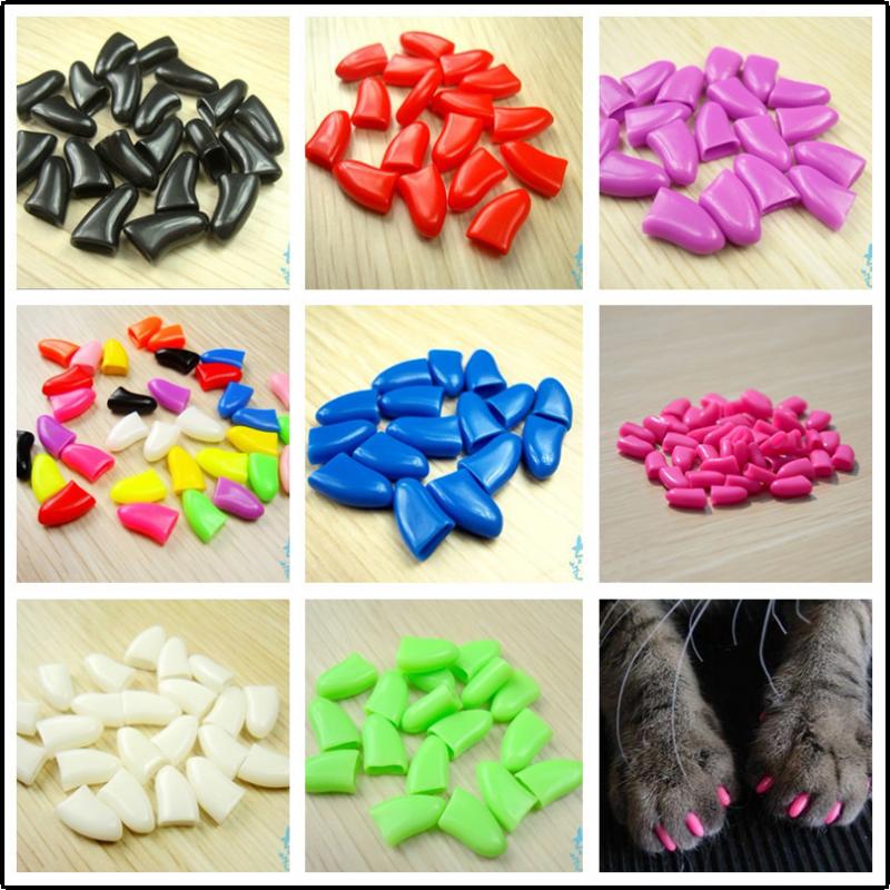 20Pcs Soft Cat Nail Caps Pet Paw Claws Voor Kat Nail Grooming Protector Cover Met Lijm Lijm Cat Grooming levert
