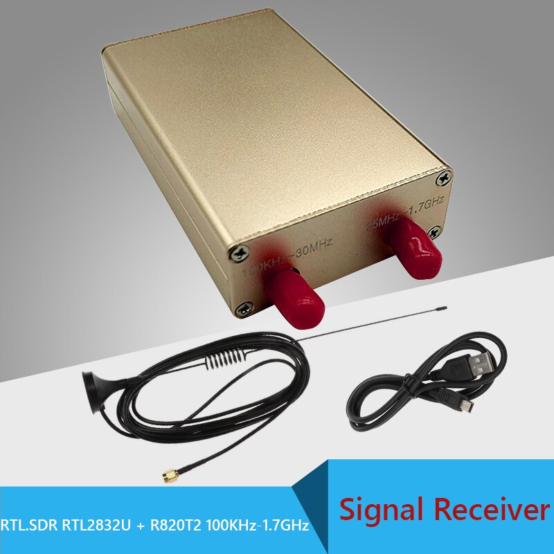 Draagbare Radio Rtl Sdr Usb Tuner Ontvanger RTL2832U + R820T2 100Khz-1.7Ghz Uhf Vhf Hf Rtl. Sdr Usb Blauw Tuner Ontvanger Kit: Gold