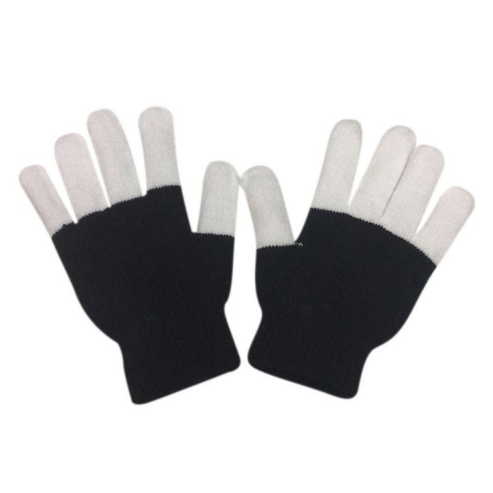 Halloween LED Gloves Neon Glowing Party Light Props Luminous Flashing Skull Gloves Stage Skeleton Skull Gloves: 12