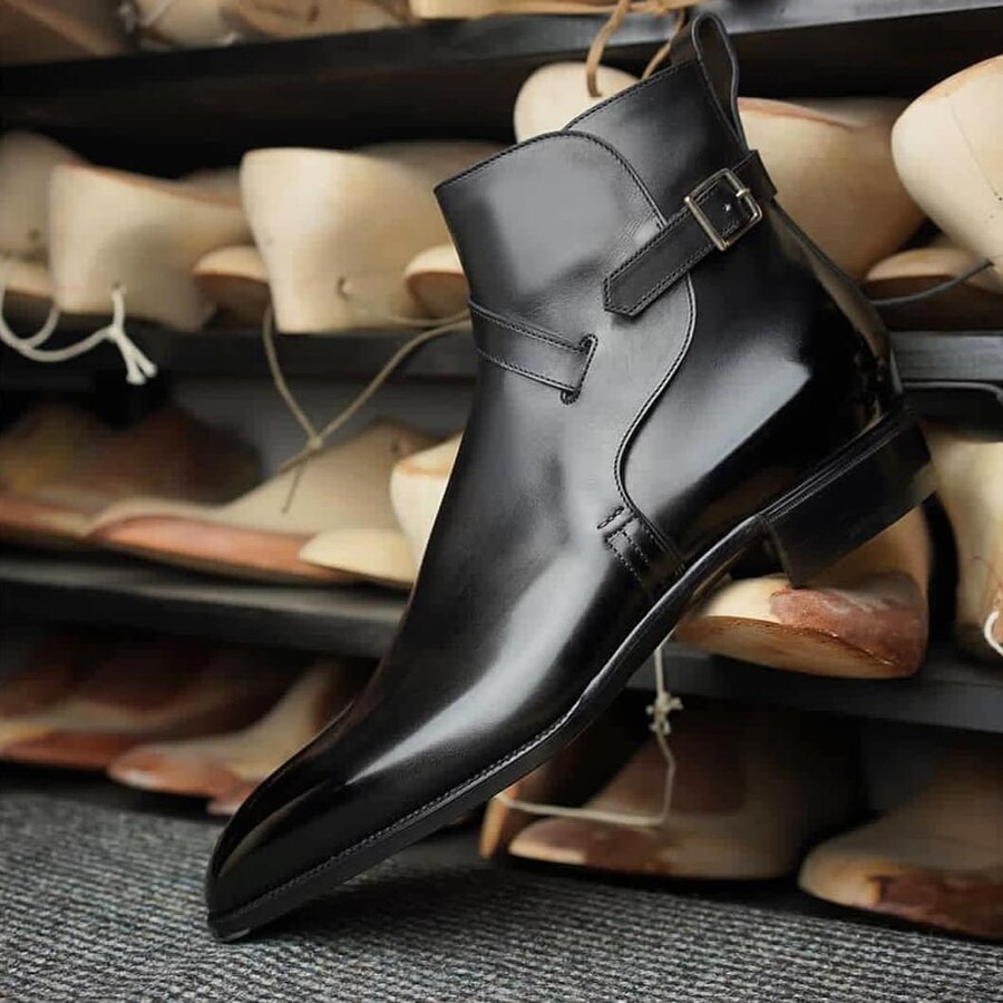 Botas de negocios de encaje para hombre, botines informales de tacón bajo, a la , combina con todo, HG357