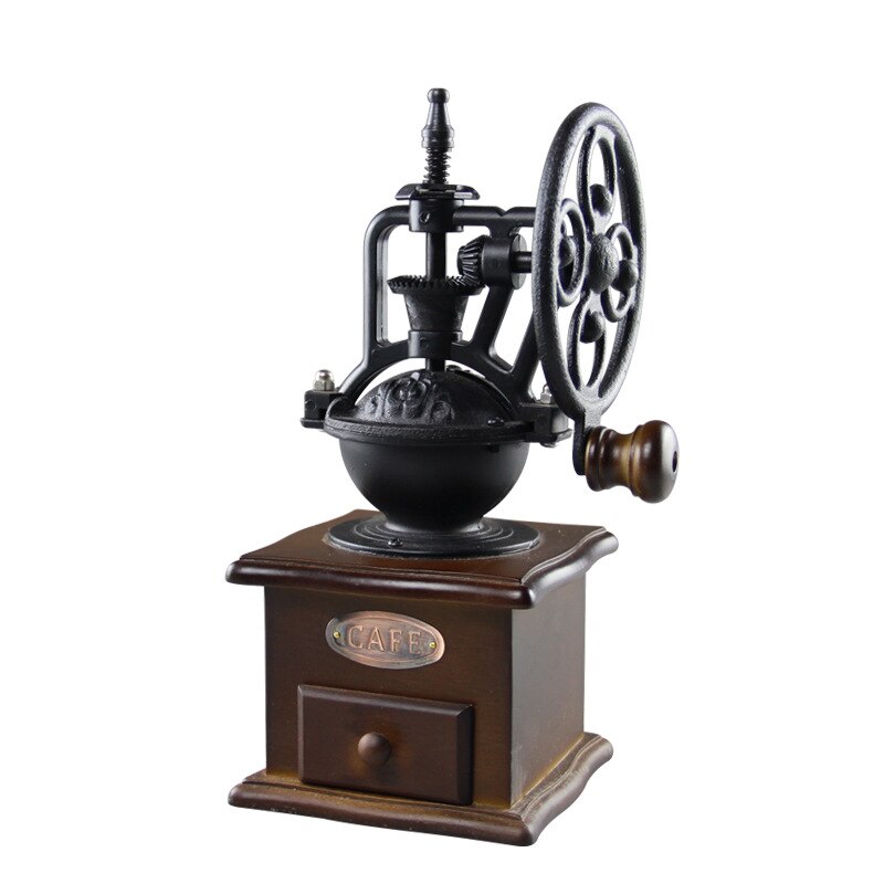 Macinacaffè manuale, in legno, chicchi di caffè, spezie, macinino a mano, macinino da caffè regolabile, in ceramica portatile a manovella