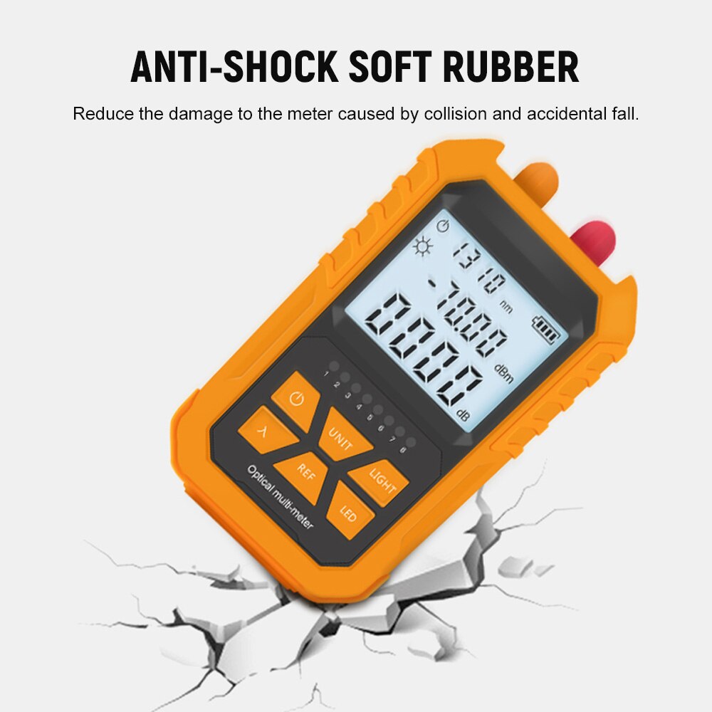 Fiber Optical Power Meter Red Light -70~+3dBm Mini Optical Power Network Cable Meter Digital Light Power Tester with Wavelength