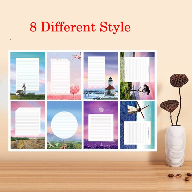 80 Sheets/set A4 Size 8 Different Style Handwriting Letter Paper Stationery Paper for Writing Poems/Lyrics /Letter