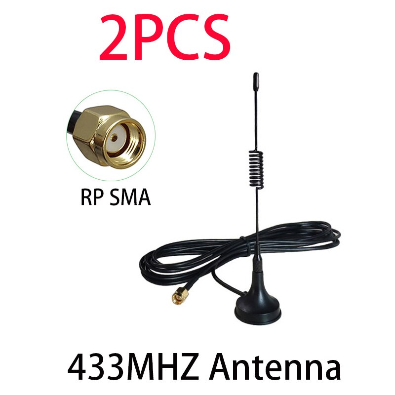 433Mhz Antenna 433 MHz 2pcs 5dbi antena GSM SMA Male Connector with Magnetic base IOT Ham Radio Signal Booster Wireless Repeater: 2PCS Female